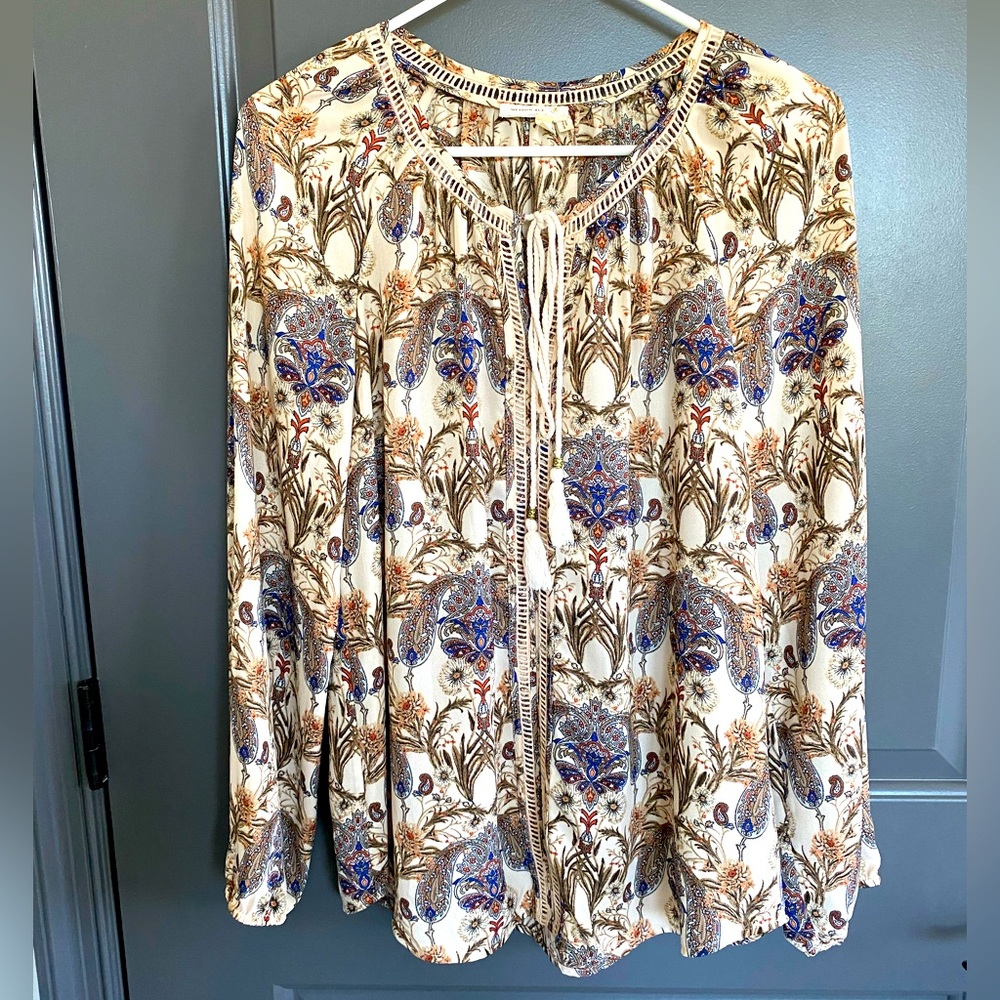 Anthropologie Paisley Long Sleeve Shirt